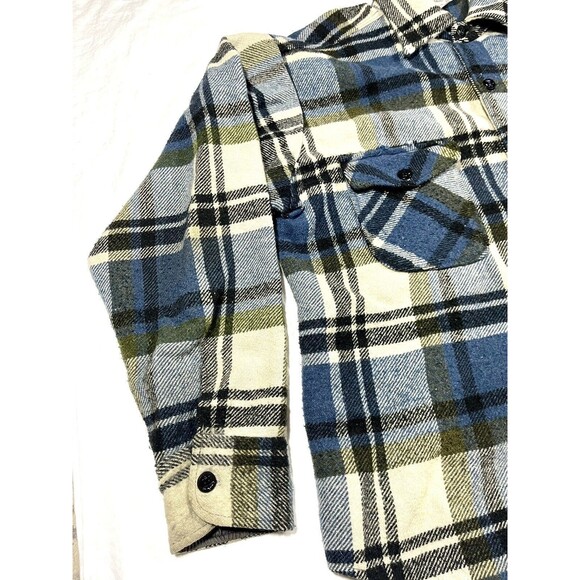 Vintage C.P.O By Bradling Flannel Italian Fabric Heavyweight Men’s Size Large - Picture 8 of 16